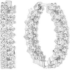 Sif Jakobs Hoop-øreringe - Sølv Sif Jakobs Livigno Creolo Piccolo Earrings - Silver/Transparent