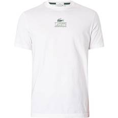 Lacoste Herre T-shirts Lacoste Regular Fit Cotton Jersey Branded T-shirt - White