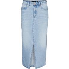 Vero Moda 48 - Elastan/Lycra/Spandex Tøj Vero Moda Veri Long Skirt - Blue/Light Blue Denim