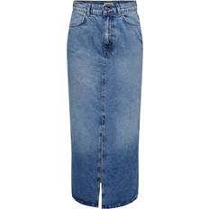 32 - 4 - Slids Nederdele Only Cilla Maxi Denim Skirt - Blue/Medium Blue Denim