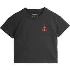 Mini Rodini T-shirts Mini Rodini Boys Black Organic Cotton Anchor T-Shirt Black 18-36 month