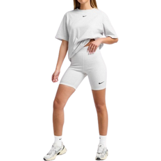 Nike Bomuld - Cykling - Dame - M Shorts Nike Sportswear Classic Women's High Waisted Biker Shorts - Birch Heather/Black