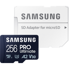 Samsung 256 GB - V30 - microSDXC Hukommelseskort Samsung PRO Ultimate MicroSDXC Class 10 UHS-I U3 V30 A2 200/130MB/s 256GB +Adapter