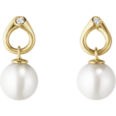 Diamanter - Messing Smykker Georg Jensen Magic Earrings - Gold/Pearls/Diamonds