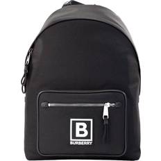 Burberry Nylon Rygsække Burberry Abbeydale Branded Stamp Black Nylon Backpack Shoulder Bookbag