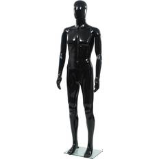 vidaXL Full Body Male Mannequin with Glass Base Glossy Black 185cm