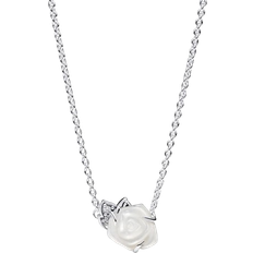 Pandora Dame Halskæder Pandora Bloom Collier Necklace - Silver/White/Transparent
