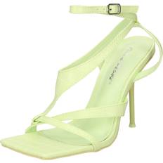 9 - Dame - Grøn Højhælede sko Public Desire Harness Lime Croc Strappy Square Toe Stiletto Heels green