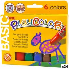 Tempera-maling Ensfarvet tempera Playcolor Basic One Multifarvet 24 enheder