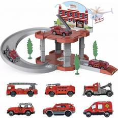 Teknikproffset Biler Teknikproffset Brandstation med ramp och brandbil