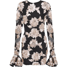 10 - Dame - Multifarvet - S Kjoler ROTATE Birger Christensen Floral Mesh Mini Dress - Oyster Mushroom