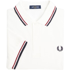 Fred Perry Herre Tøj Fred Perry Shirt - Snow White/Burnt Red/Navy