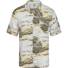 Levi's Herre - XL Skjorter Levi's Sunset Camp Cremefarvet kortærmet skjorte med landskabsprint Del af sæt-Hvid