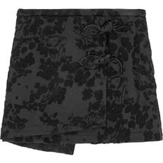 Dame - Paillet - Polyester - Sort Tøj Ganni Boucle Jacquard Suiting Mini Skirt Nederdel Black