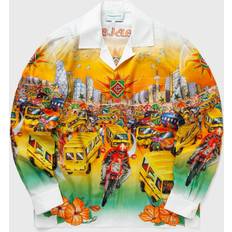 Multifarvet - S - Unisex Skjorter Casablanca Mens Multi Traffic Graphic-print Silk Shirt