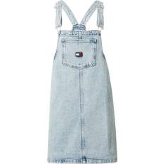 Blå - Korte kjoler - XXS Tommy Jeans Denim Mini Pinafore Dress DENIM LIGHT