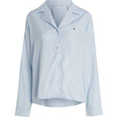 Blå - Viskose Pyjamasser Tommy Hilfiger Jacquard Pyjamasskjorte, Breezy Blue