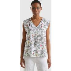 Dame - Hør - XXL Bluser United Colors of Benetton Patterned Blouse In Sustainable Viscose Blend, XXS, Women