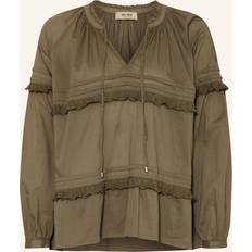 Mos Mosh 38 Bluser Mos Mosh MMLou Voile Embroidery Blouse DUSTY OLIVE