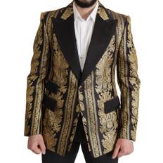 Silke - Sort Jakkesæt Dolce & Gabbana Sort Guld Blazer Black, Blazer, Blazers Men Clothing, Color_Sort, Herre, IT54/XL, Sort