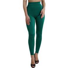 Dolce & Gabbana Tights Dolce & Gabbana Grøn Nylon Slim Leggings Bukser Jeans Bukser, Color_Grøn, Dame, Green, Grøn, IT40/S, Jeans Pants Women Clothing, Material: 80% Nylon 20% Elastane