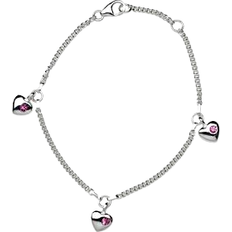 Nordahl Andersen 3 Hearts Bracelet - Silver/Pink