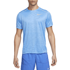 Nike Herre - L - Mesh - Udendørsjakker T-shirts Nike Men's Miler Short Sleeved Running Top - University Blue