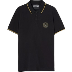 Versace V-Emblem Polo Shirt - Black/Gold