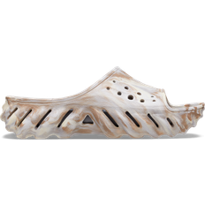 7 - Herre - Multifarvet Hjemmesko & Sandaler Crocs Beige Echo Slides Marbled - Bone / Multi