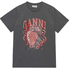 Ganni Relaxed Strawberry T-shirt - Grey
