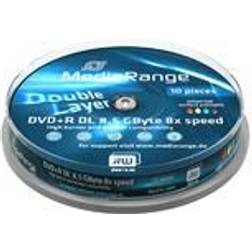 MediaRange DVD+R 8.5GB 8x Spindle 10-Pack Inkjet