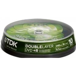 TDK DVD+R 8.5GB 8x Spindle 10-Pack