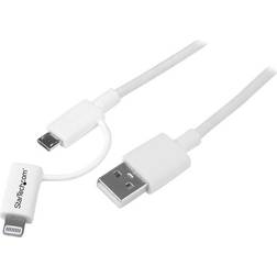 StarTech USB A - USB Micro-B 2.0 (with Lightning) 1m