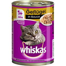 Whiskas 1+ Dåser - Fjerkræ i sovs 9.6kg
