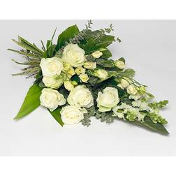 Blomster til begravelse & kondolense Stretcher Bouquet in White Høj buket