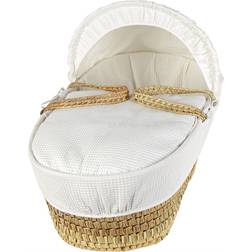 Clair De Lune Soft Cotton Waffle Palm Moses Basket