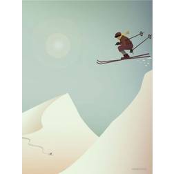 Vissevasse Skiing Plakat 15x21cm