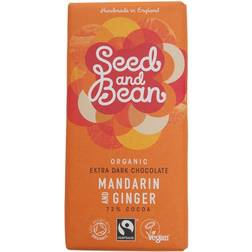 Seed and Bean Økologisk Mandarin og Ingefær Mørk Chokolade Bar 85g