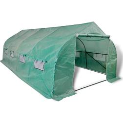 vidaXL Portable Polytunnel Greenhouse 18m² Rustfrit stål Plast