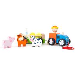 Legler Farmer with Animals Pull Along Toy