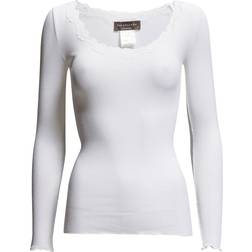 Rosemunde Silk T-Shirt Regular LS W/Rev Vinta - New White