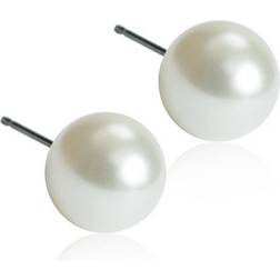 Blomdahl Skin-Friendly Earrings 8mm - Silver/Pearls