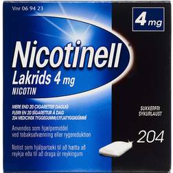 Nicotinell Lakrids 4mg 204 stk Tyggegummi