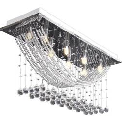 vidaXL White With Sparkling Glass Crystals Loftlampe