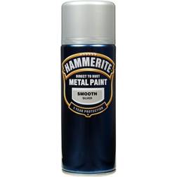 Hammerite Direct to Rust Smooth Effect Metalmaling Silver 0.4L