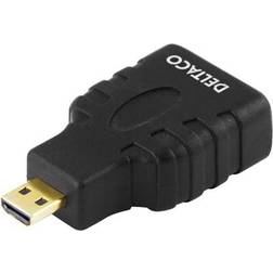 Deltaco HDMI - HDMI Micro High Speed with Ethernet Adapter F-M