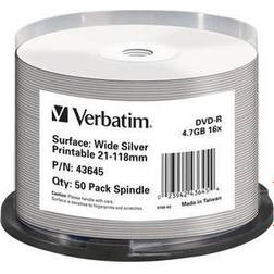 Verbatim DVD-R No ID Brand 4.7GB 16x Spindel 50-Pack Wide Inkjet