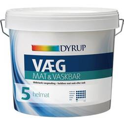 Dyrup Mat & Washable 5 Vægmaling Hvid 4.5L