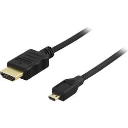 Deltaco HDMI - HDMI Micro High Speed with Ethernet 1m