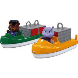 Aquaplay Transportbåd + Containerbåd + 2 Figurer